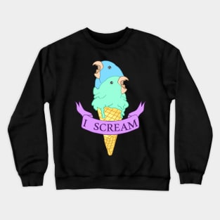 I scream Ice cream Blue and Turquoise parrotlet Crewneck Sweatshirt